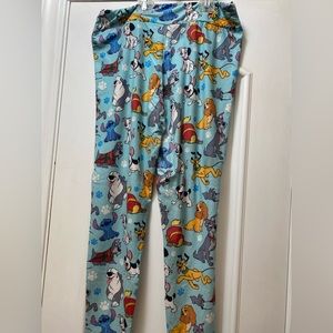 Disney Parks Exclusive Disney Dogs Leggings Size L. Stitch, Goofy, Dalmatians